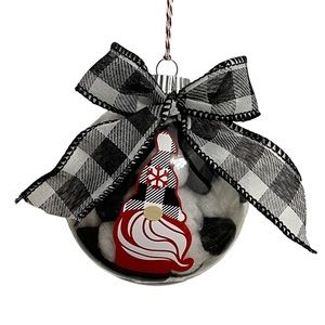 Christmas Gnome Ornament 5” Plastic disc